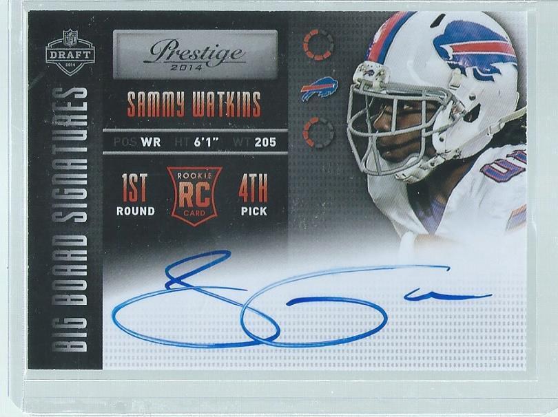 SAMMY WATKINS 2014 PANINI PRESTIGE DRAFT BIG BOARD SIGNATURES ON CARD AUTO RC #4
