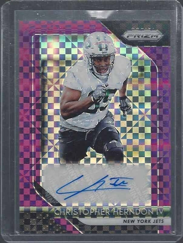 CHRIS HERNDON IV 2018 PANINI PRIZM PURPLE POWER PRIZMS ROOKIE AUTO RC #D 18/49