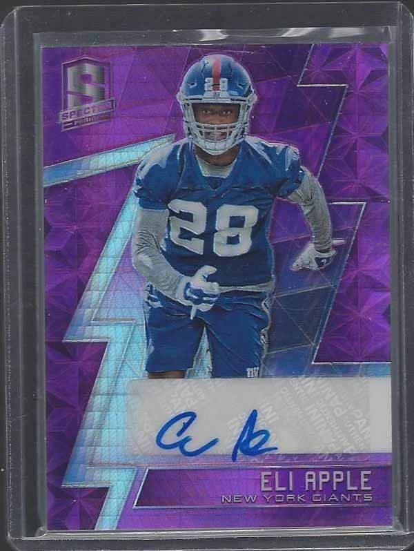 ELI APPLE 2016 PANINI SPECTRA NEON PINK GIANTS ROOKIE AUTO RC #D 9/10