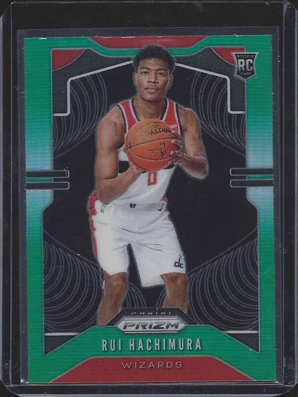 RUI HACHIMURA 2019-20 PANINI PRIZM GREEN ROOKIE PRIZMS RC #255