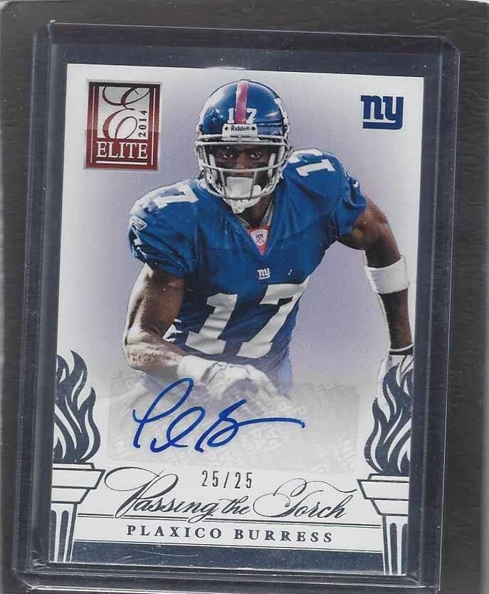 ODELL BECKHAM JR. PLAXICO BURRESS 2014 ELITE PASSING THE TORCH AUTO RC #D 25/25