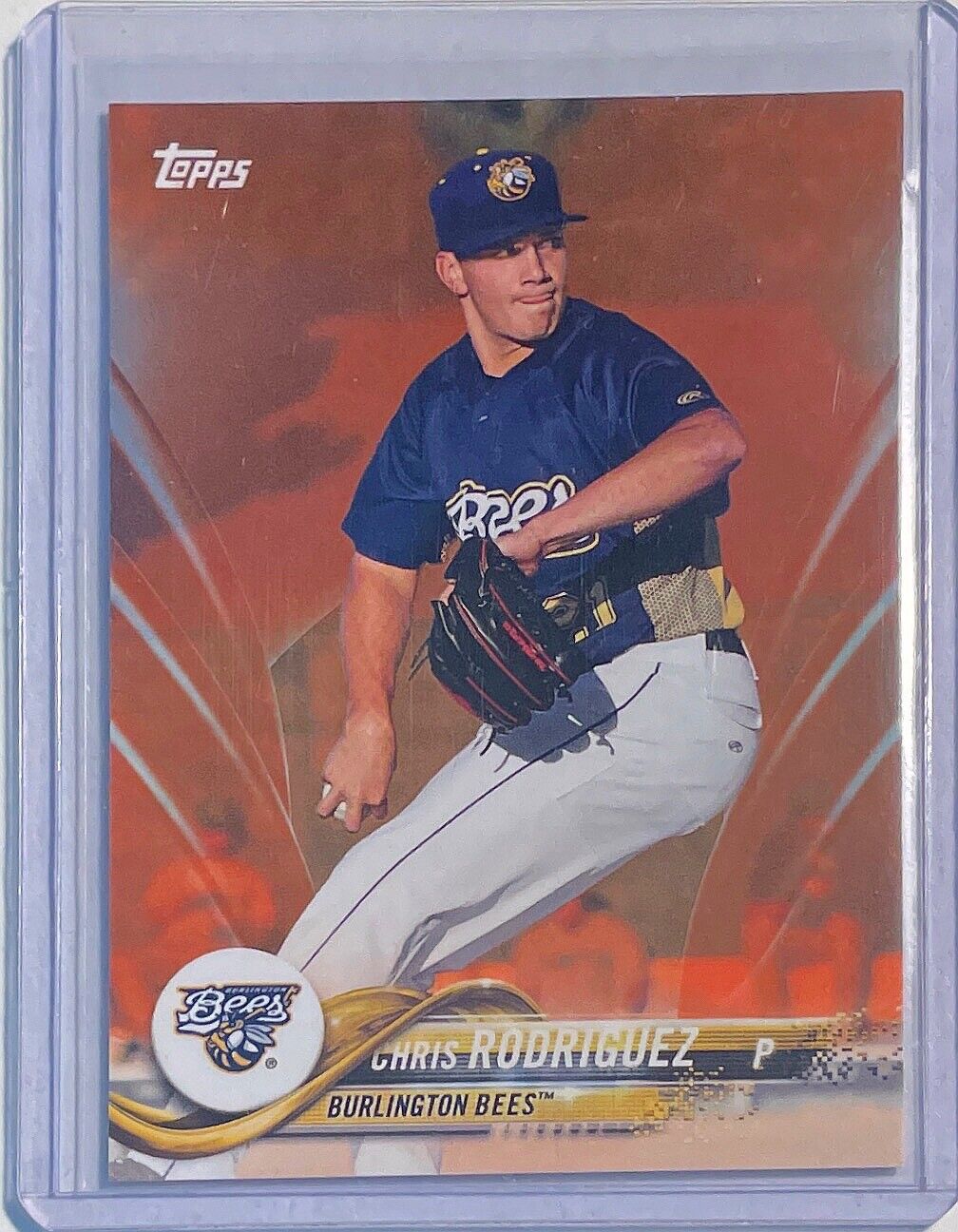 CHRIS RODRIGUEZ 2018 TOPPS PRO DEBUT PROSPECT ORANGE #D 15/25