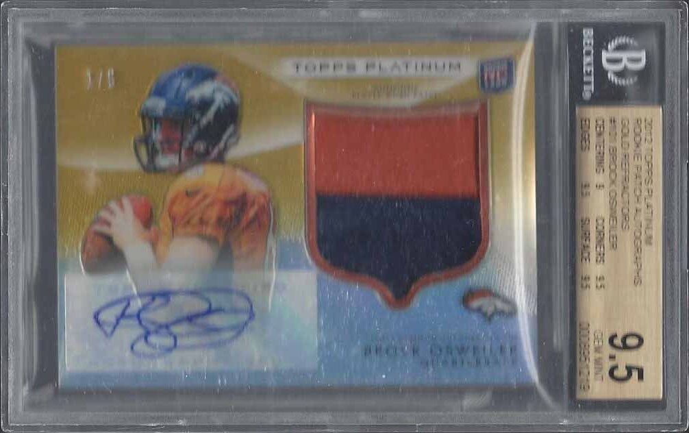 BROCK OSWEILER 2012 TOPPS PLATINUM GOLD REFRACTOR PATCH AUTO RC 1/5 BGS 9.5 10