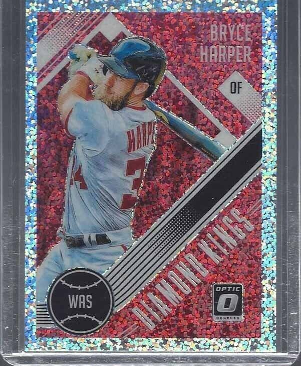 BRYCE HARPER 2018 DONRUSS OPTIC DIAMOND KINGS WHITE SPARKLE PRIZMS SSP #10