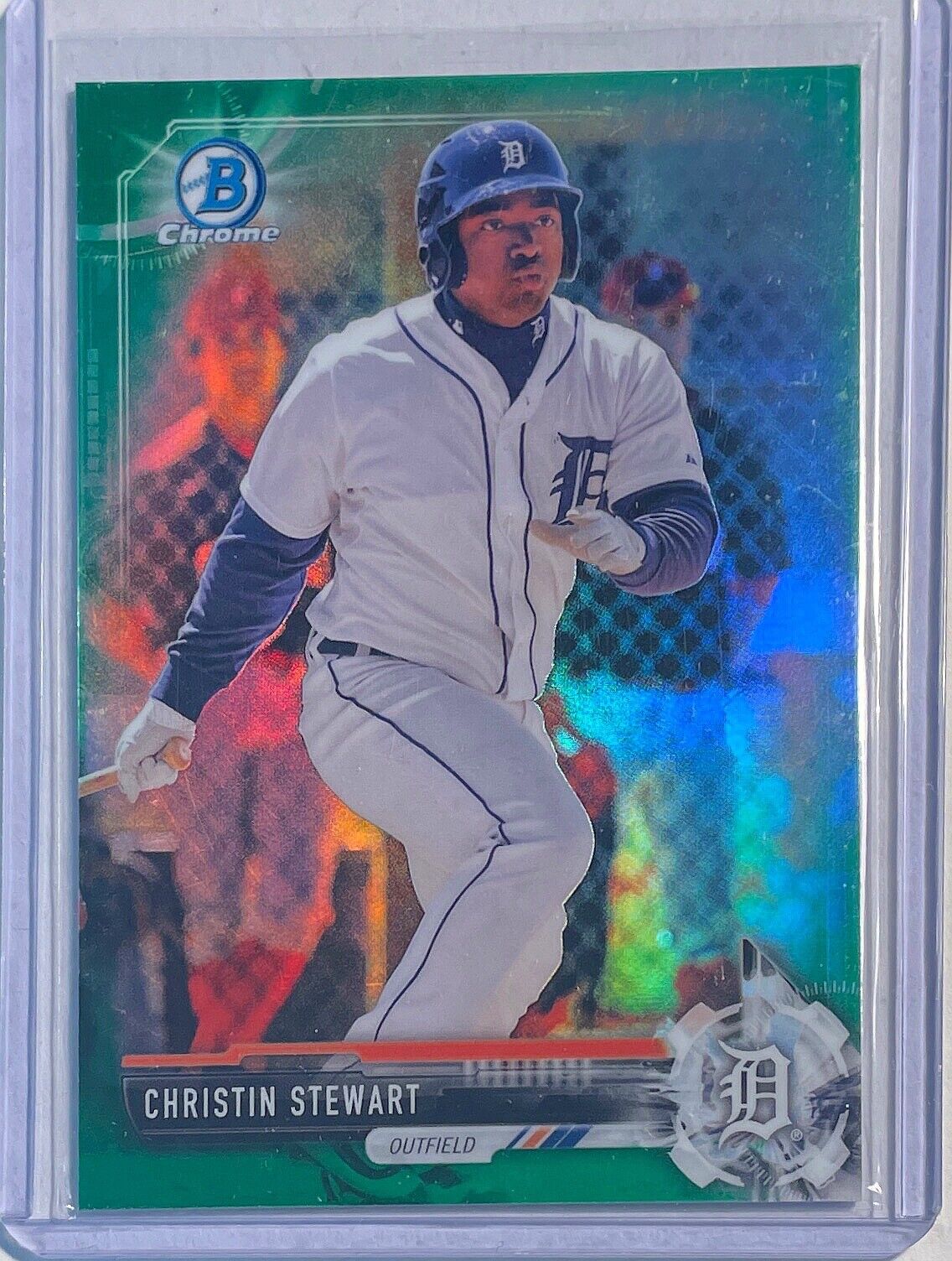 CHRISTIN STEWART 2017 BOWMAN CHROME PROSPECT GREEN REFRACTOR #D 56/99