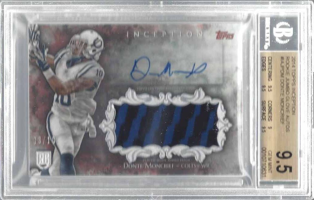 DONTE MONCRIEF 2014 TOPPS INCEPTION GLOVE PATCH AUTO RC /10 BGS 9.5 10 POP 1/1