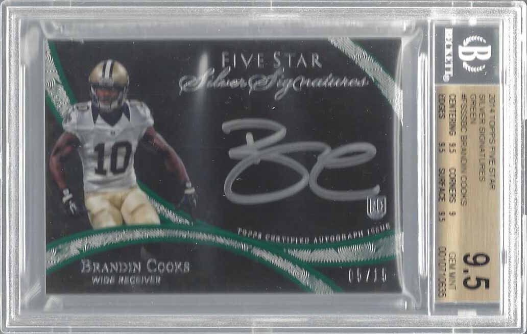 BRANDIN COOKS 2014 TOPPS 5 FIVE STAR SILVER SIGS INK AUTO RC /15 BGS 9.5 POP 1/1