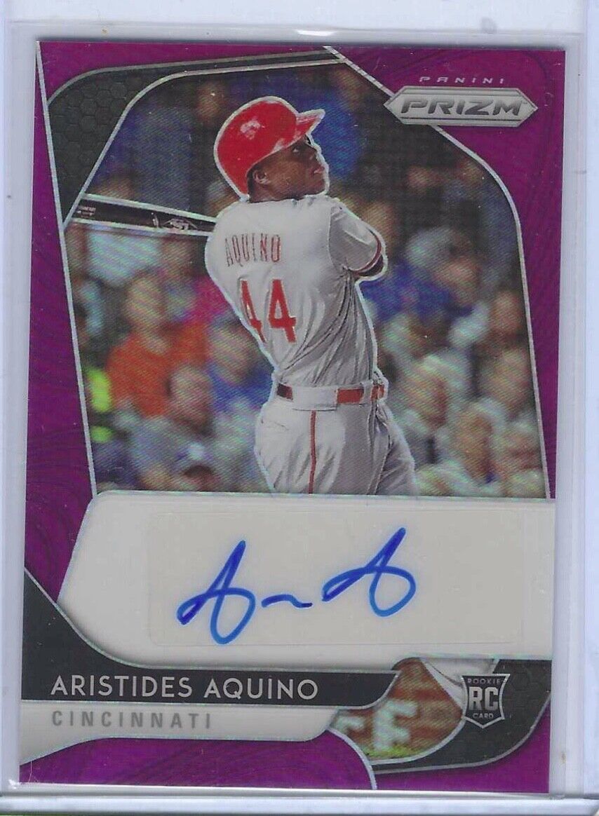 ARISTIDES AQUINO 2020 PANINI PRIZM PURPLE PRIZM ROOKIE AUTO RC #d 44/50