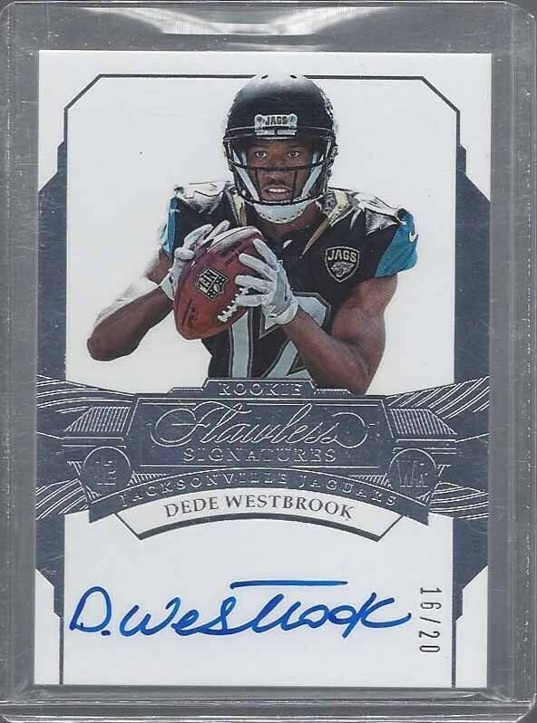 DEDE WESTBROOK 2017 FLAWLESS ROOKIE SIGNATURES SILVER ON CARD AUTO RC #D 16/20