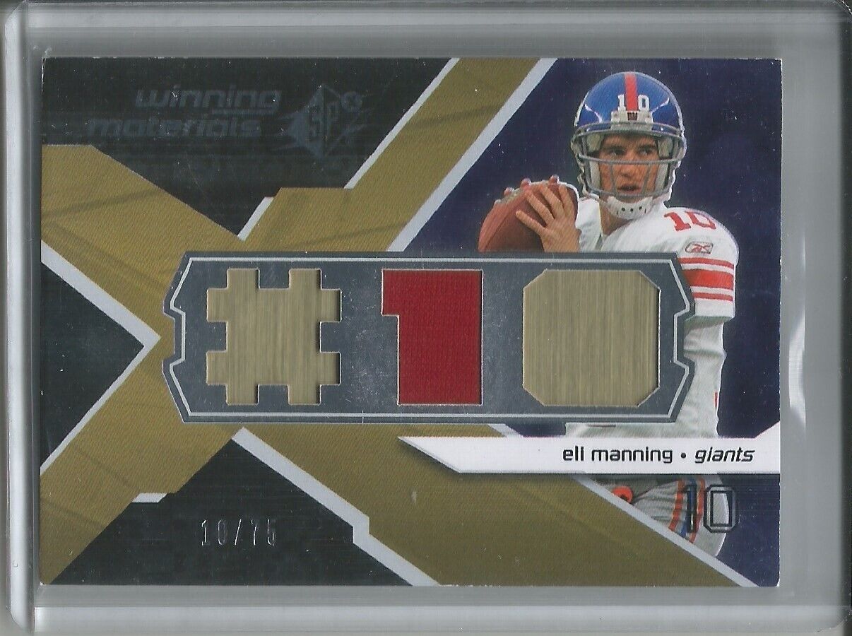 1/1 ELI MANNING 2008 SPX WINNING MATERIALS TRIPLE JERSEY #D 10/75 HIS JERSEY #10