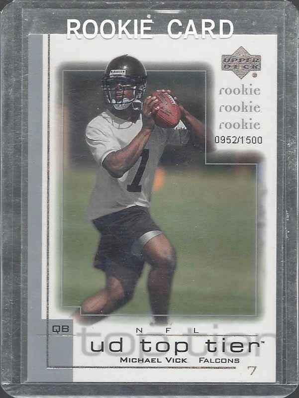MICHAEL VICK 2001 UPPER DECK UD TOP TIER TRUE ROOKIE RC #D 952/1500