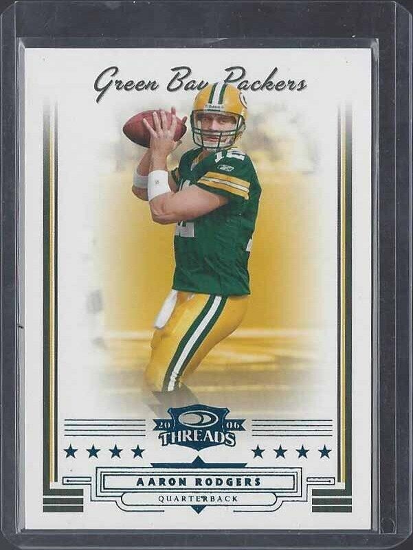 AARON RODGERS 2006 DONRUSS THREADS BLUE PARALLEL #D 62/100