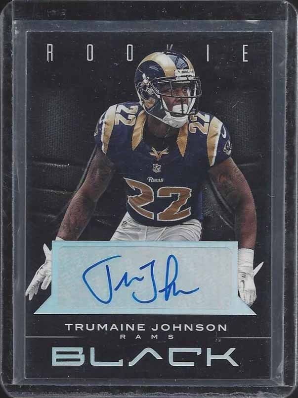 TRUMAINE JOHNSON 2012 PANINI BLACK RAMS ROOKIE AUTO RC #D /199