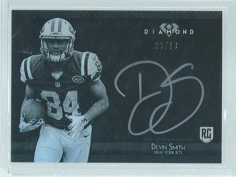DEVIN SMITH 2015 TOPPS DIAMOND SILVER INK ON CARD AUTO RC #D 8/10