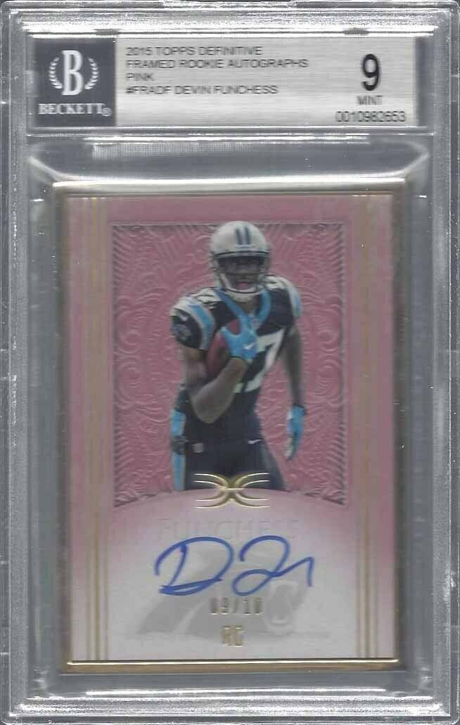 DEVIN FUNCHESS TOPPS DEFINITIVE PINK FRAMED ROOKIE AUTO RC #D 9/10 BGS 9 w 10 AU