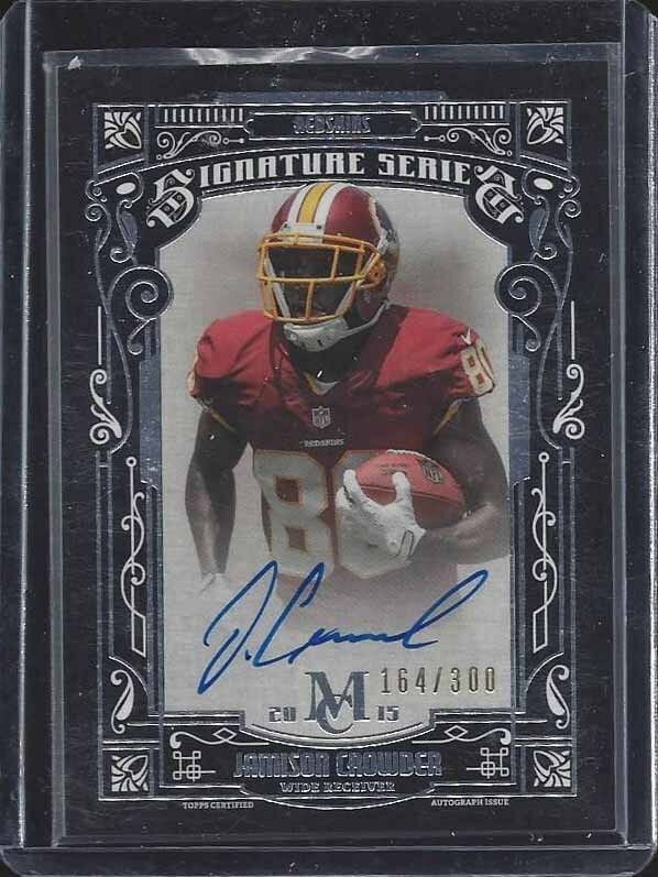 JAMISON CROWDER 2015 TOPPS MUSEUM REDSKINS ON CARD ROOKIE AUTO RC #D 164/300
