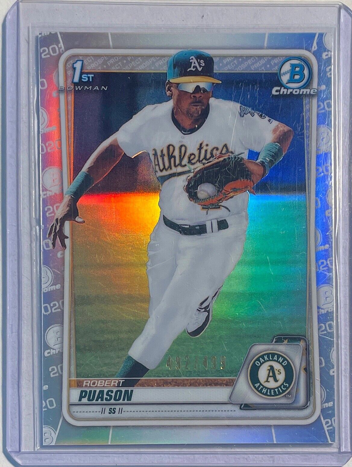ROBERT PUASON 2020 BOWMAN CHROME 1ST PROSPECT SILVER REFRACTOR #D 492/499