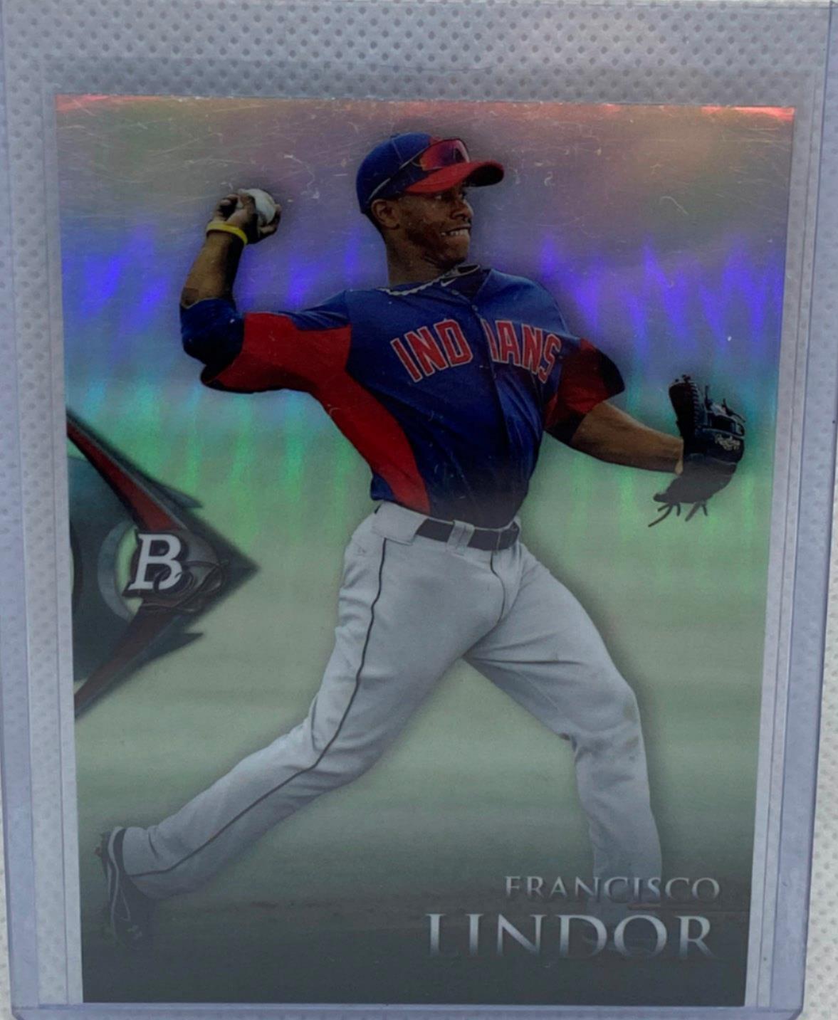 FRANCISCO LINDOR 2014 TOPPS BOWMAN PLATINUM REFRACTOR PROSPECT #BPCP1