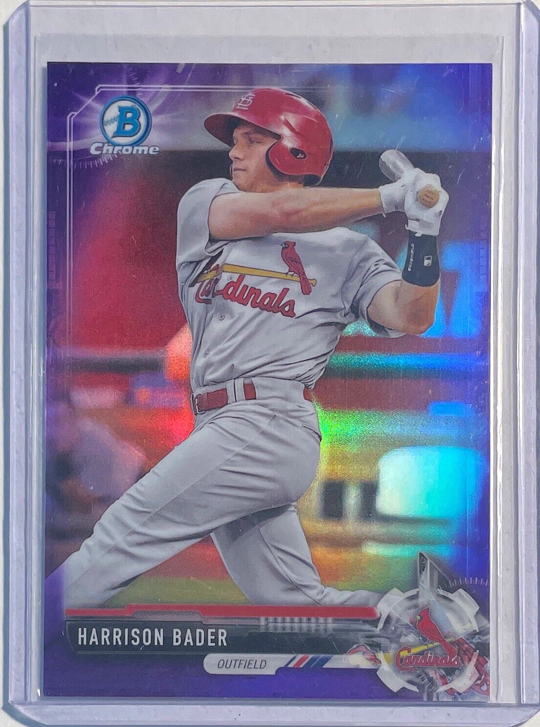 HARRISON BADER 2017 BOWMAN CHROME PROSPECT PURPLE REFRACTOR #D 132/250