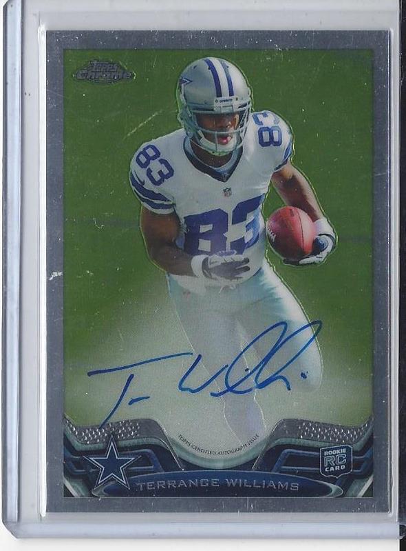 TERRANCE WILLIAMS 2013 TOPPS CHROME COWBOYS ON CARD ROOKIE AUTO RC #D /600