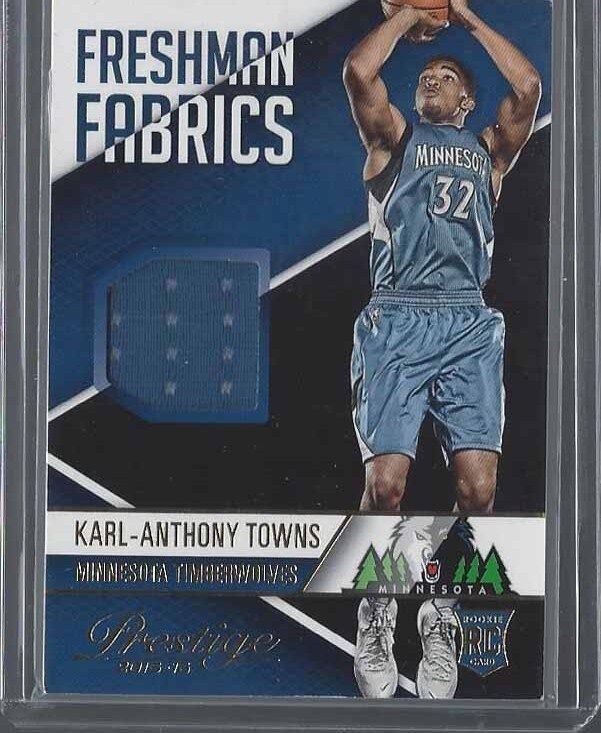 KARL ANTHONY TOWNS 2015-16 PRESTIGE FRESHMAN FABRICS ROOKIE JERSEY RC #1