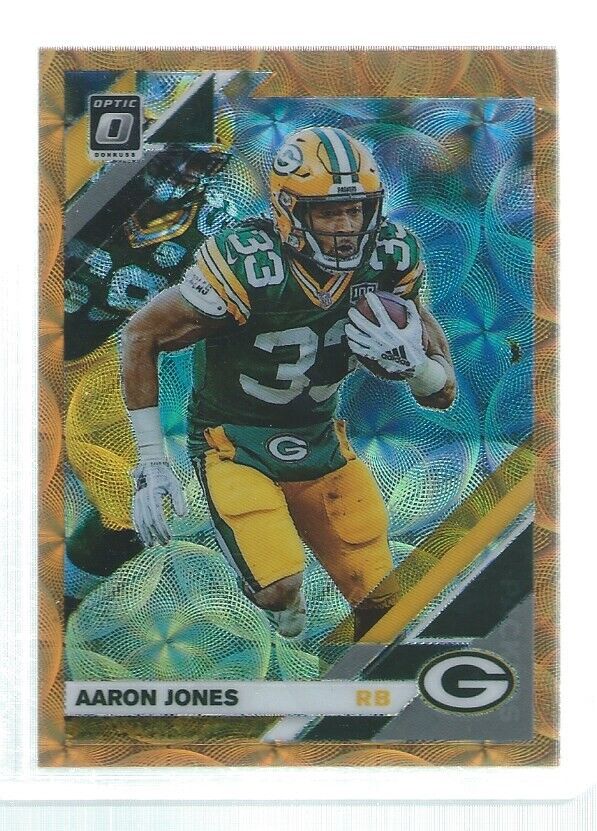 AARON JONES 2019 DONRUSS OPTIC HOLO ORANGE SCOPE #D 22/79