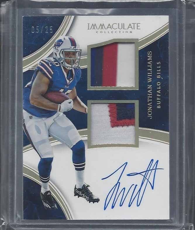 JONATHAN WILLIAMS 2016 IMMACULATE DUAL 3 COLOR PATCH ON CARD AUTO RC #D 5/25
