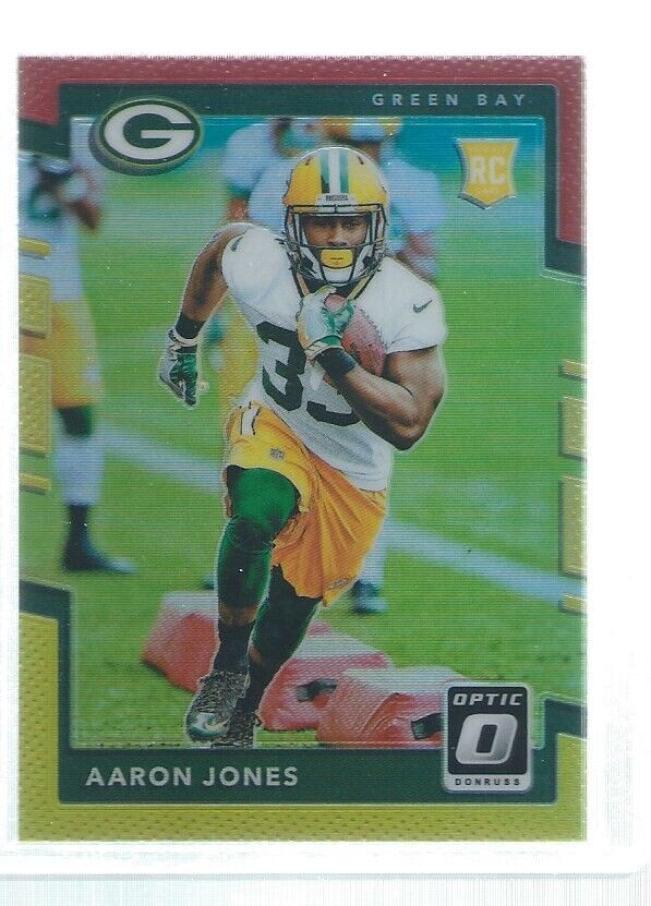 AARON JONES 2017 DONRUSS OPTIC HOLO RED YELLOW ROOKIE RC #135