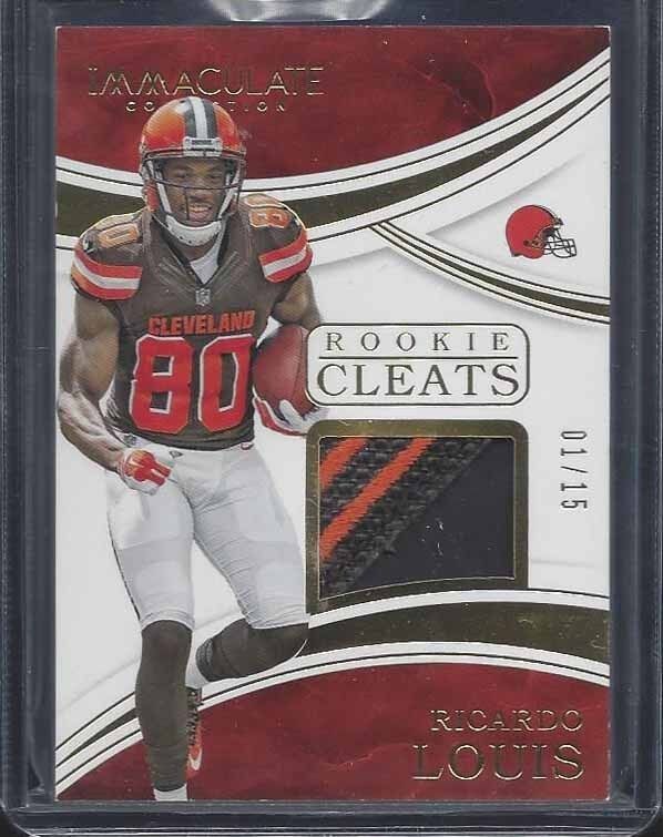 RICARDO LOUIS 2016 IMMACULATE ROOKIE CLEATS 3 COLOR PATCH RC #D 1/15
