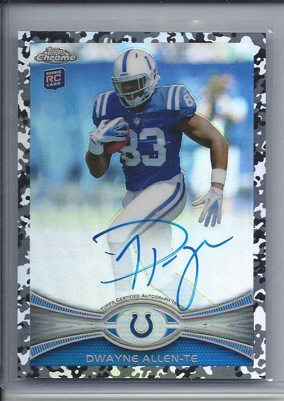 DWAYNE ALLEN 2012 TOPPS CHROME CAMO REFRACTOR COLTS ON CARD ROOKIE AUTO RC /105