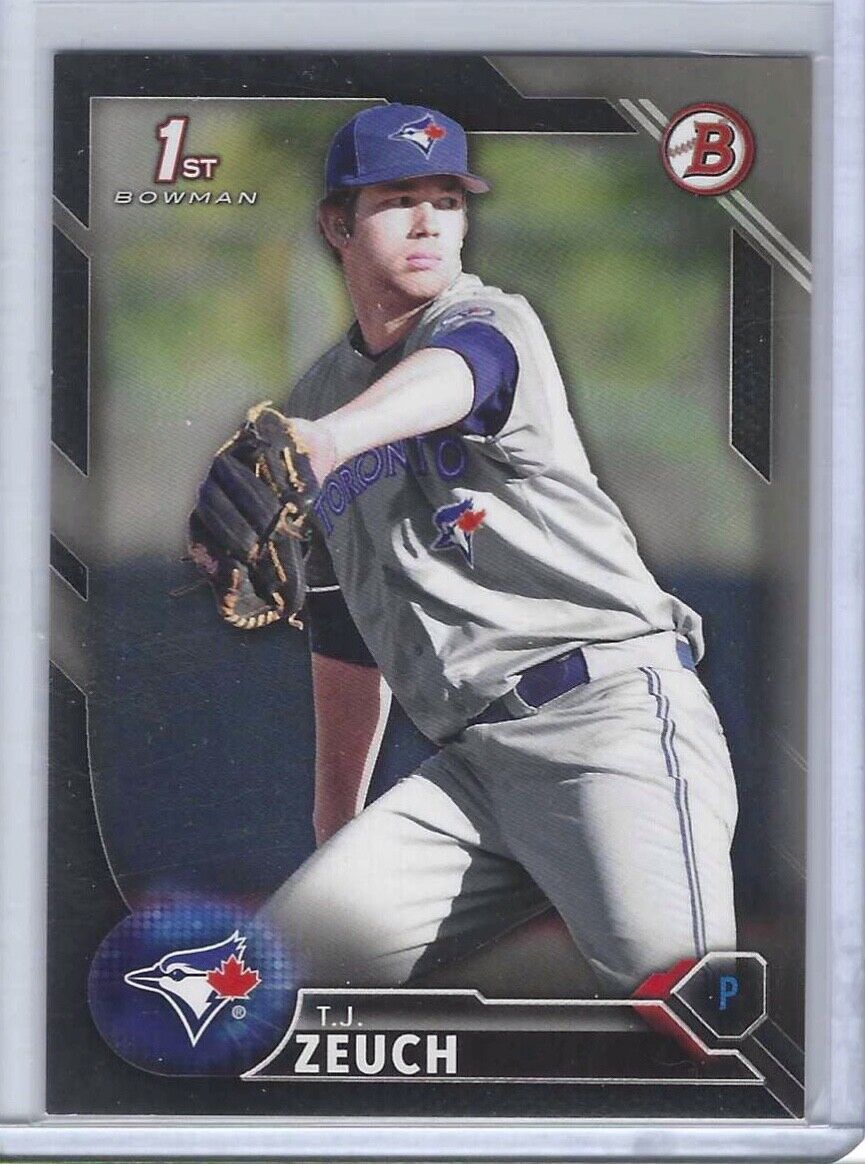 TJ ZEUCH 2016 BOWMAN BLACK 1ST PROSPECT #d 490/499