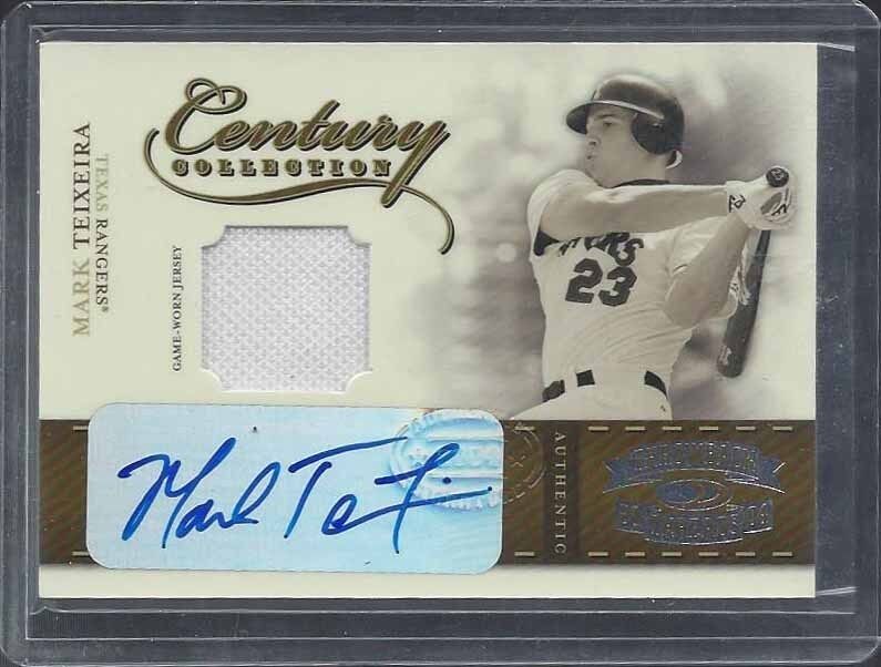 MARK TEIXEIRA 2004 THROWBACK THREADS CENTURY COLLECTION JERSEY AUTO #D 21/25