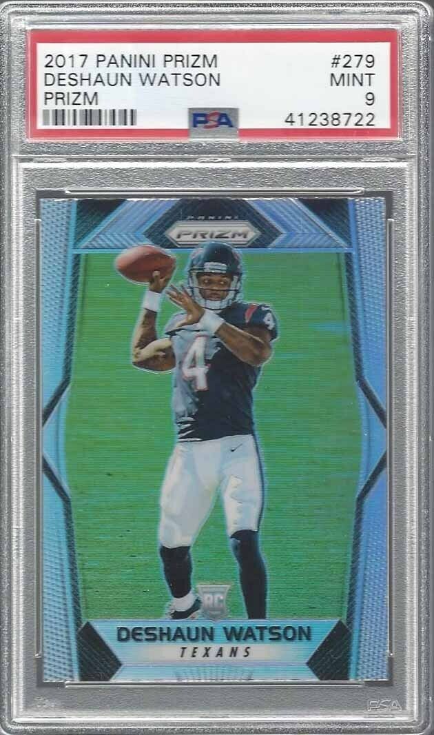 DESHAUN WATSON 2017 PANINI PRIZM SILVER PRIZM TRUE ROOKIE RC #279 PSA 9 MINT