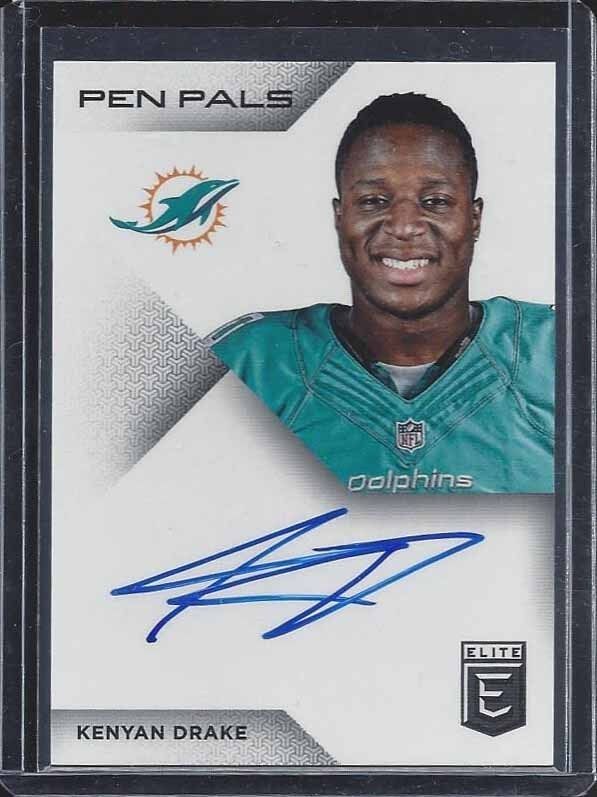 KENYAN DRAKE 2016 ELITE PEN PALS DOLPHINS ON CARD ROOKIE AUTO RC