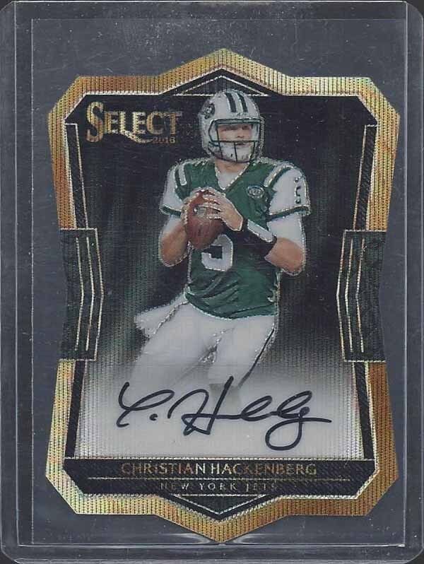 CHRISTIAN HACKENBERG 2016 SELECT GOLD WAVE DIE CUT JETS ROOKIE AUTO RC #D 8/10