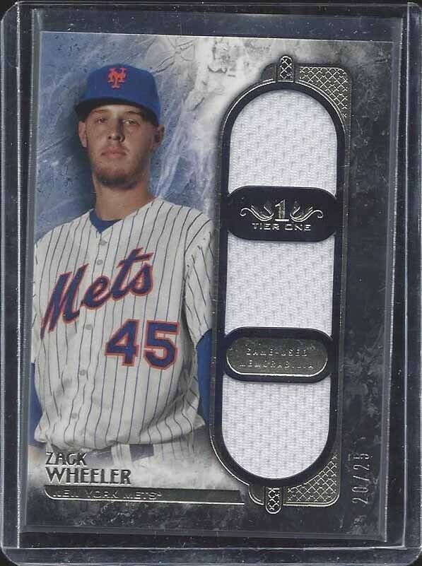 ZACK WHEELER 2016 TOPPS TIER ONE TRIPLE METS JERSEY #D 20/25