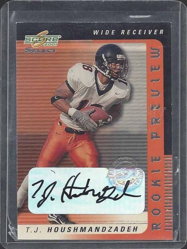 T.J. HOUSHMANDZADEH 2001 SCORE SEELCT ROOKIE PREVIEW BENGALS AUTO RC #52
