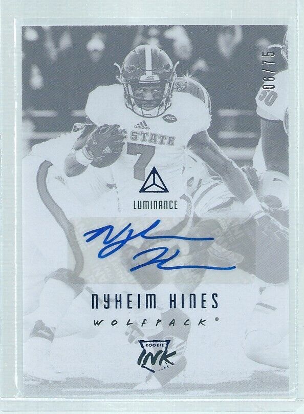 NYHEIM HINES 2018 PANINI LUMINANCE ROOKIE INK AUTO RC #D 6/75