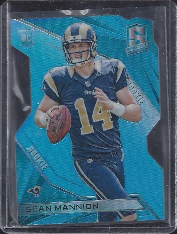 SEAN MANNION 2015 PANINI SPECTRA NEON BLUE PRIZM ROOKIE DIE CUT RC #D 24/35