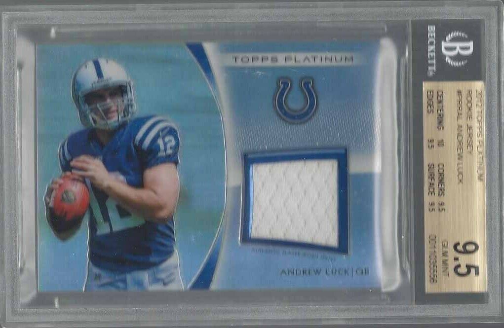 ANDREW LUCK 2012 TOPPS PLATINUM REFRACTOR COLTS JERSEY RC BGS 9.5 GEM MINT POP 6
