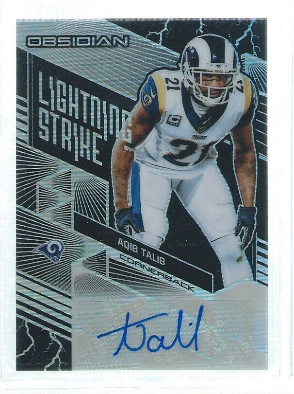 AQIB TALIB 2018 PANINI OBSIDIAN LIGHTNING STRIKE AUTO #D 82/100