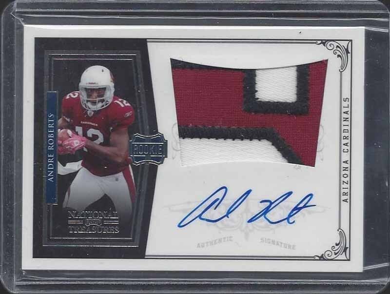 ANDRE ROBERTS 2010 NATIONAL TREASURES RPA ROOKIE PATCH AUTO RC #D /99