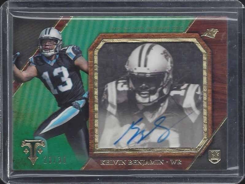 KELVIN BENJAMIN 2014 TOPPS TRIPLE THREADS TRANSPARENCIES ON CARD AUTO RC #D /30