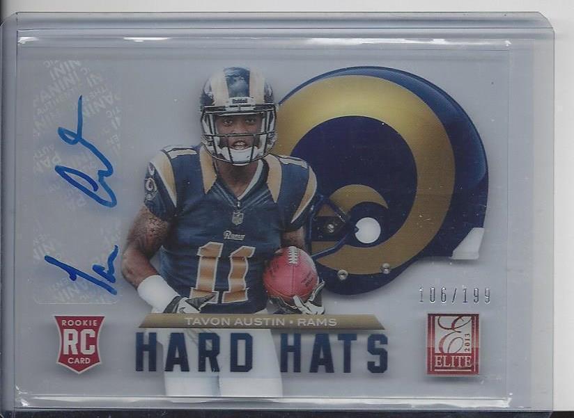 TAVON AUSTIN 2013 ELITE HARD HATS RAMS ROOKIE AUTO RC #D 106/199