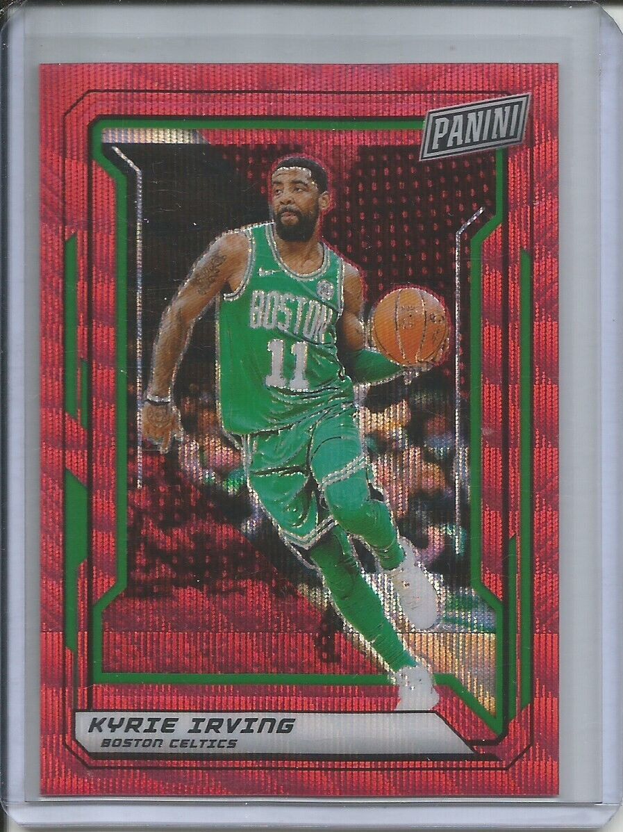 KYRIE IRVING 2019 PANINI THE NATIONAL VIP RED WAVE PRIZM #D 9/25