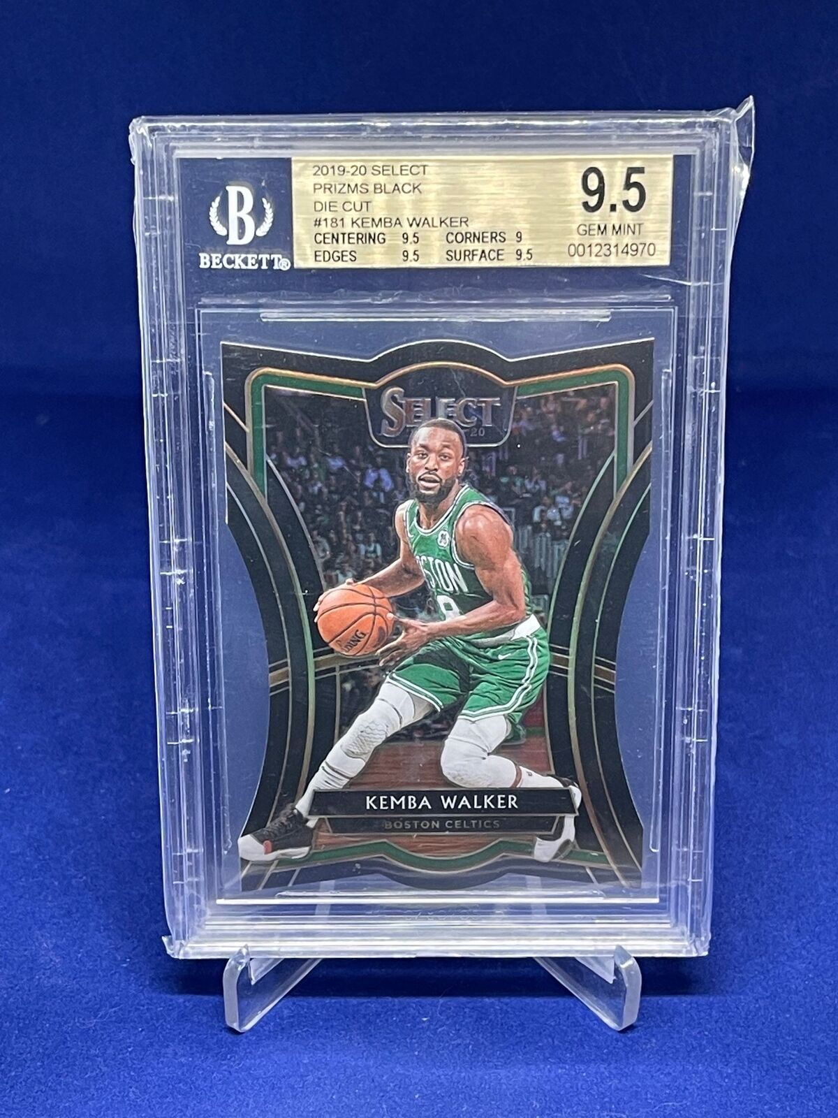 KEMBA WALKER 2019-20 PANINI SELECT DIE CUT BLACK PRIZM #D 1/1 BGS 9.5 GEM MINT