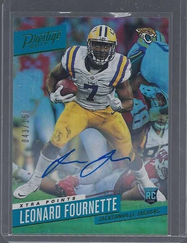 LEONARD FOURNETTE 2017 PRESTIGE XTRA POINTS GREEN ROOKIE AUTO RC #D 43/150