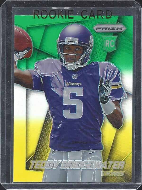TEDDY BRIDGEWATER 2014 PANINI PRIZM YELLOW GREEN ROOKIE PRIZMS THROWING RC #242