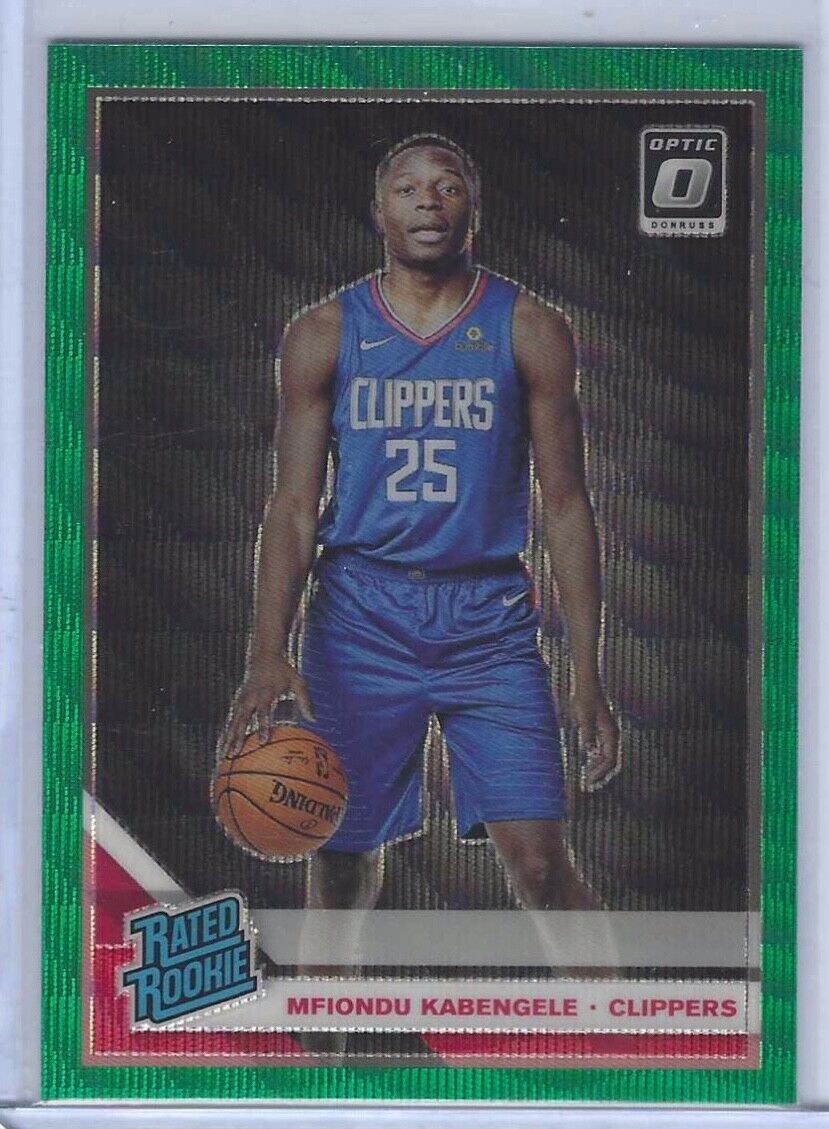 MFIONDU KABENGELE 2019-20 DONRUSS OPTIC FANATICS GREEN WAVE HOLO ROOKIE RC #159