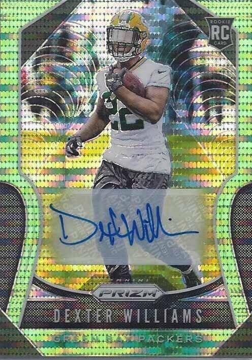 DEXTER WILLIAMS 2019 PANINI PRIZM GREEN PULSAR PRIZMS ROOKIE AUTO RC #336